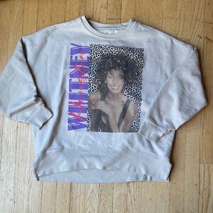 Whitney Houston Graphic Beige Sweater